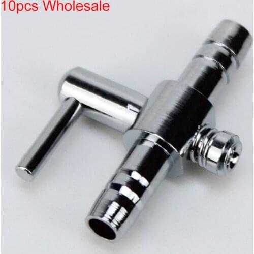 10pcs 4mm Stainless Steel Aquarium Tank Air Pump Air Flow Tube Pipe Line Control Valve Air Pump Accessories Wholesale