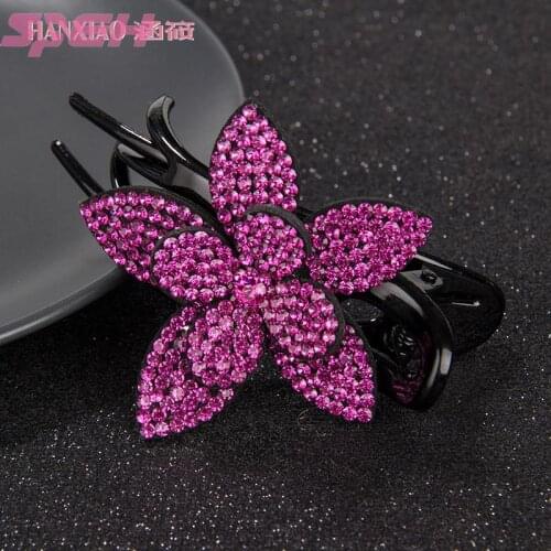 Three-tooth clip rhinestone plate hairpin hair mature and elegant duckbill clip Korea hairpin female headdress catch top clip