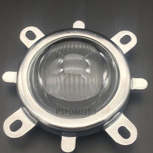 1Set 44mm Optical Glass LED Lens 60 Degree + 50mm Reflector Collimator + Fixed Bracket for 20W 30W 50W 100W COB High Power Chip