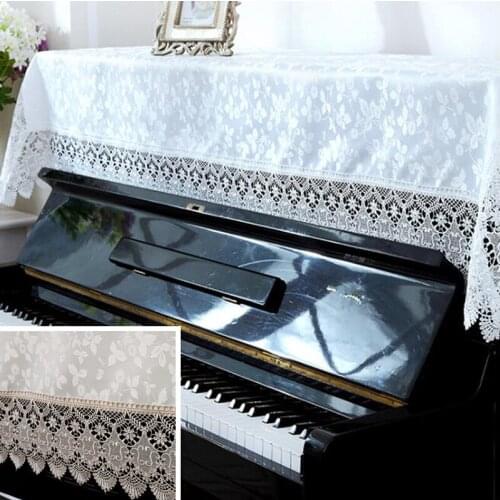 90x180cm Deco Dust Proof Cover Lace Piano Cover General Piano Cloth Home Decoration Wedding Gift 2 Colors Option