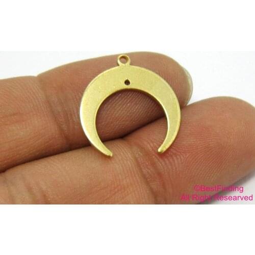 30pcs Brass charms 19x18mm Crescent brass earrings findings Moon charm -30pcs R405