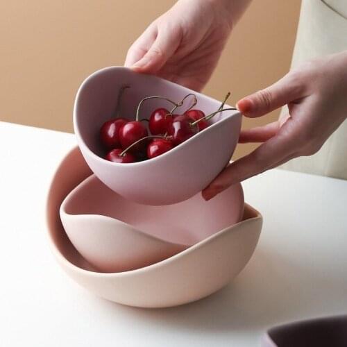 3/4/5pcs Set Ceramic Dinner Plate Lotus Bowl Set Creative Fruit Plate Simple Zen Decoration Storage Fruit WF9156