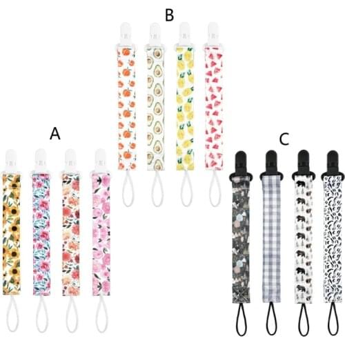 4 Pcs Baby Teether Pacifier Clip Chain Pacifier Nipple Holder For Baby Feeding Q1FE