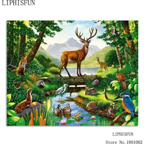 5D Full Drill Diamond Painting Animal Deer Diamond Embroidery Square Resin Rhinestone Pasted Unfinished Needlework Home Decor