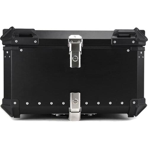 80L Universal Motorcycle Top Rear Luggage Helmet Case Storage Tail Toox Box Waterproof Trunk Toolbox Quick Release Aluminum