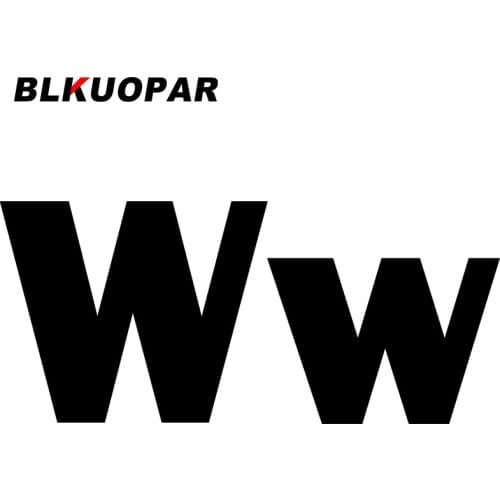 BLKUOPAR Ww Symbol Car Stickers Car Door Protector Windows Occlusion Scratch Decal Personality Decoration JDM Vehicle