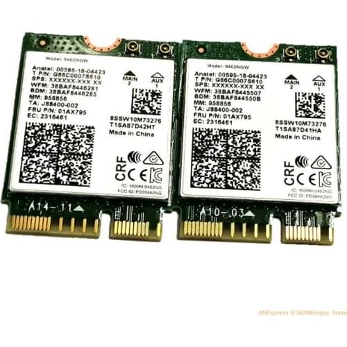 Wireless-AC Dual Band Wifi Card Adapter for In-tel 9462NGW CNVI M.2 Key E with Bluetooth-compatible 5.0 Antennas Dropship