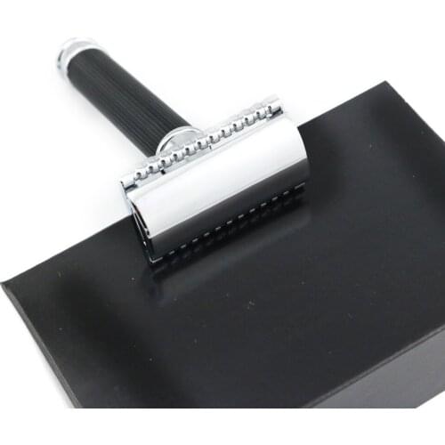 Double Edge Safety Razor Shaving Razor Black Handle Manual Razor Classic Style 9.8CM Anti Slip handle Lyrebird H4 100PCS/LOT NEW