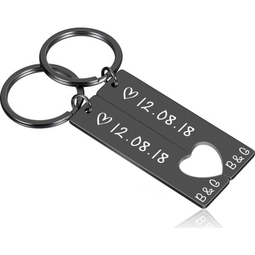 Customized Couples Keychain Anniversary Valentine Day Gift Promise Women Men KeyChain Gift