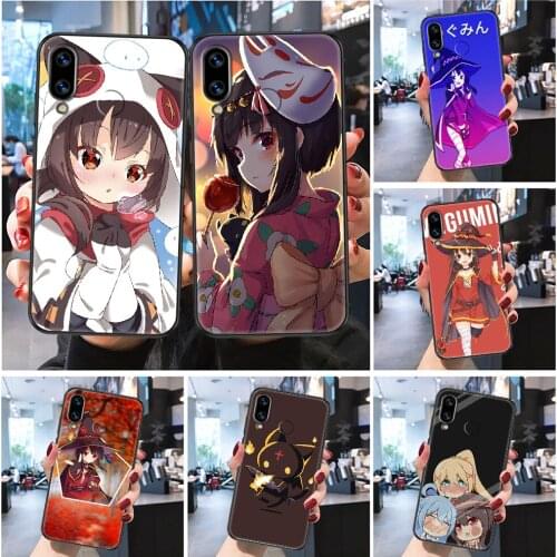 Konosuba Megumin Aqua Anime Phone case For Huawei P Mate P10 P20 P30 P40 10 20 Smart Z Pro Lite 2019 Frosted black fashion cover
