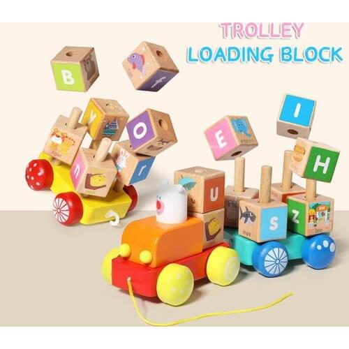 Wooden Early Education Toys Puzzle Digital Train Baby DIY Assembly Building Block Boys And Girls Intelligence Toys Children Gift