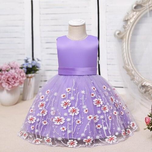 Baby Dresses Gir Elegant Floral Fancy Cute Toddler Dress Tutu Party Gown Birthday Pageant Kids Clothing Infant Ball Gown Fashion