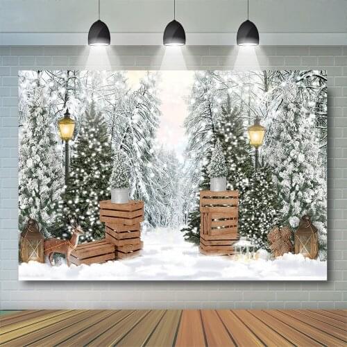 Winter Forest Photography Background Children Adult Photocall Reindeer Decor Photography Backdrop Props Kids Photostudio