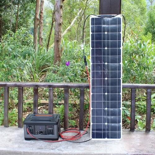 Flexible monocrystalline solar panels 12v 50w applied to Long strip narrow street lamp side strip easy installatio