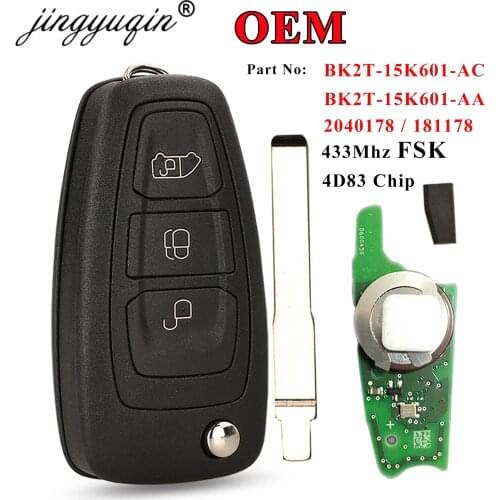 Jingyuqin Original Keys for Ford Tourneo Transit Custom 2015 2016+ Remote Flip Key Fob BK2T-15K601-AA/ AC 434MHz 4D+(83) Chip