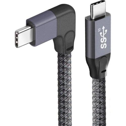 90 Degree USB C to USB C Cable Type C 3.1 Gen 2 Cord 20Gbps Data 5A PD Fast Charge Cord with E-Marker for MacBook Air Google