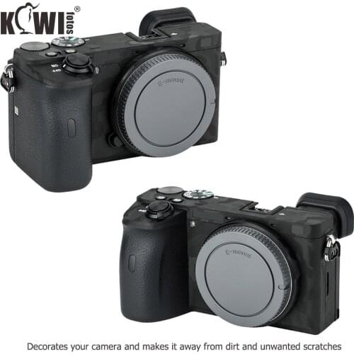KIWIFOTOS Anti-Slide Lens Hood Protective Skin Film Kit For Sony a6600 3M Sticker Camera Portable Bag Accessories Matrix Black