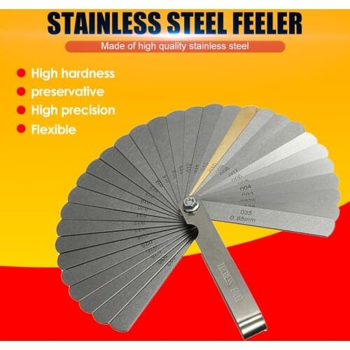 32 Blades Combination Feeler Gauge Metric Imperial Gapped Filler Measure