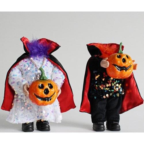 Love Cute Pumpkin Head Faceless Doll Decoration Creative Dwarf Elf Festival Figurine Doll Decoration