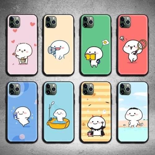Cute Quby Sticker Phone Case For iphone 12 11 Pro Max Mini XS Max 8 7 6 6S Plus X 5S SE 2020 XR cover