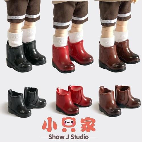 Ob11 doll shoes bjd shoes cowhide copper buckle leather boots for obitsu11,GSC clay,body9,YMY,1 / 12BJD doll Accessories boots