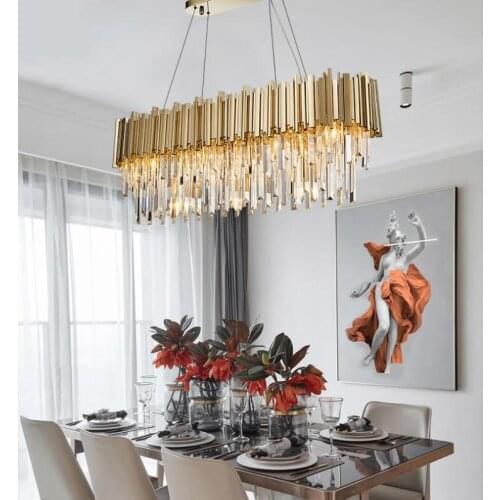 Light luxury Hong Kong-style crystal chandelier neo-classical personality creative living room post-modern model room dining