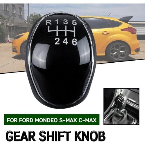 Car 6 Speed Gear Shift Knob Manual Gear Lever Shifter Gaitor For Ford Focus 2/3 Mondeo 4 C-MAX For Galaxy Kuga ru
