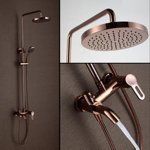 Modern rose gold shower set for bathroom high quality copper