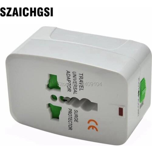 SZAICHGSI World Wide Travel Plug Adapter All in 1 AC Power Charger Plug Adapter for AU EU UK US Plug Retail Package 100pcs