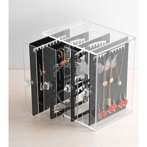 High Quality Hanging Earrings Jewelry Organizer Bracelet Chain Rings Rack Jewelry Organizer Display Stand Holder 4 Doors