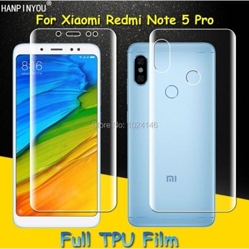 Front / Back Full Coverage Clear Soft TPU Film Screen Protector For Xiaomi Redmi Note 5 Pro Cover Curved Parts (Not Glass)