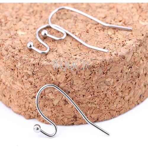 New Earring Findings Design 100 PCS/Lot Genuine 925 Sterling Silver Jewellery Ear Wire Ball Hooks DIY Handmade Accessory
