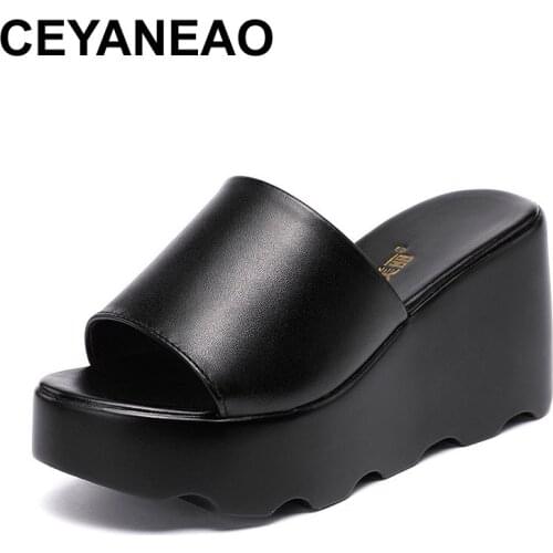 CEYANEAO High Heel Sandals Women Wedges Heels Summer 2020 New Platform Open Toe Slingback Sandal Women White Sandals