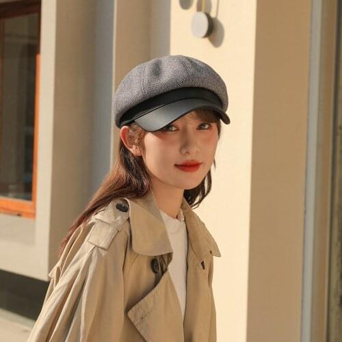 Winter Beret Female Stitching Retro Male Baker Newsboy Cap Casual Spring British Classic Women Flat Cap Military Cap