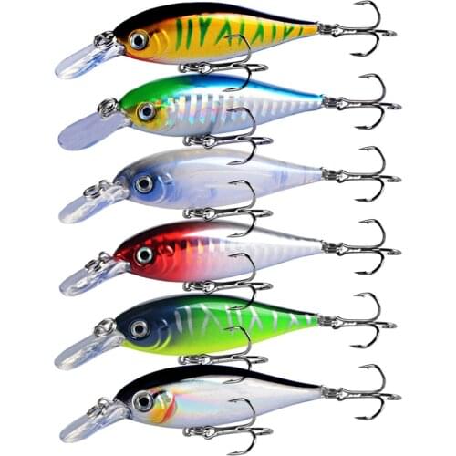 1PCS Minnow Fishing Lure 75mm 6g Sinking Hard Bait Wobbler Jig Bait Crankbait Carp Striped bass Pesca Fishing tackle SwimBait