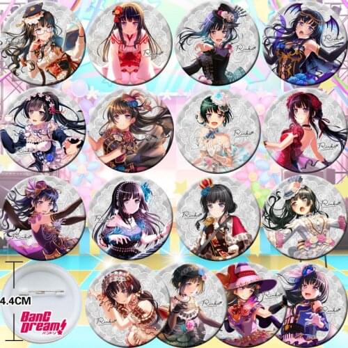 16Pcs BanG Dream! Shirokane Rinko Hikawa Sayo Bedge Collect Backpack Bags Badge Button Brooch Pin Souvenir Anime Cosplay Gift