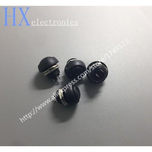 Free shipping 50PCS PBS-33B 12MM small black non-locking switch button switch waterproof switch self-resetting