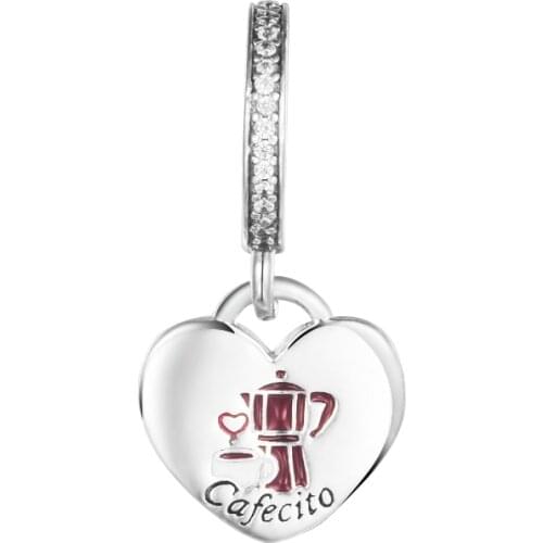 CKK Fit Pandora Bracelets Lovest Coffee Charms Sterling Silver 925 Original Beads for Jewelry Making DIY Women