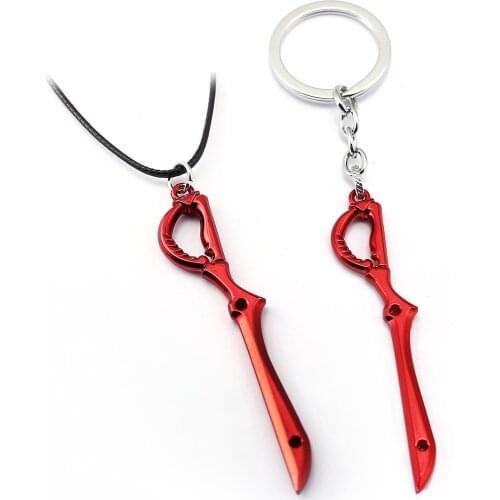 Anime KILL la KILL Matoi Ryuuko Red Ryukos Scissor Blade Weapon Sword Alloy Keychian Keyring Key Chain Pendant Necklace Jewelry
