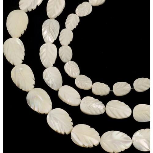 Tree Leaf Shape Natural Mother of Pearl Shell Beads White Stone Beads Charm Beads For Jewelry Making Loose Spacer Beads DIY