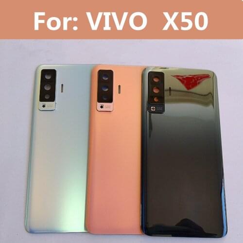 For Vivo X50 5G Back Battery Cover Rear Housing Door Glass Case for VIVO X50 V2001A Battery Cover with Camera Lens Replacement