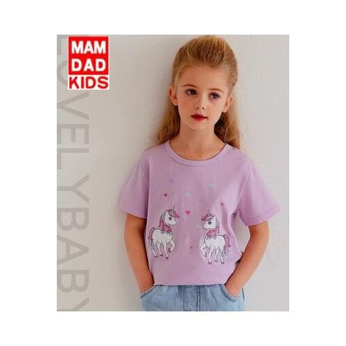 Childrens Short-sleeved T-shirt Baby Boys and Girls Unicorn T Shirt Kids Cotton Summer Sweet Tops Girls' T-shirts Baby Clothes