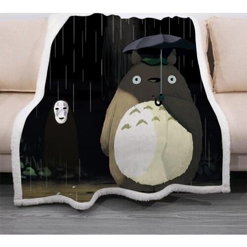 Anime My Neighbor Totoro pattern Kids 3D Blanket Fleece Cartoon Art Print Children Warm Bed Throw Blanket newborn bayby Blanket