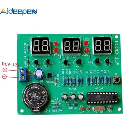 DIY Kits AT89C2051 Electronic Clock 6 Digital Digital Tube LED Display Suite Electronic Module DC 9V-12V