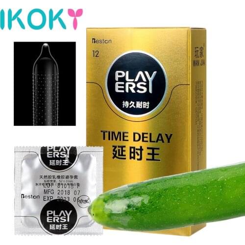 IOKKY 12 Pieces/Pack Condom Natural Latex Large Lubrication Time Delay Ultra Thin Condoms Penis Cock Sleeve Sex Toys for Men
