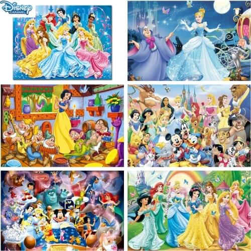 Canvas Painting Cartoon Snow White Cinderella Princess Disney Watercolor Posters Prints Wall Pictures for Living Room Decoration