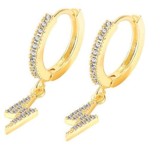 POTCET Korea 2021 Fashion Womens Lightning Stud Earrings Simple Design Gold Earrings Free Shipping Jewelry