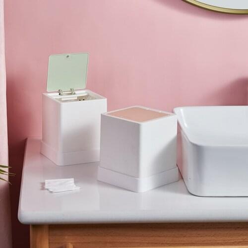 Mini Desktop Trash Can Multifunctional WasteBasket With Lid Debris Storage Cleaning Garbage Bin Living Room Office Organizer