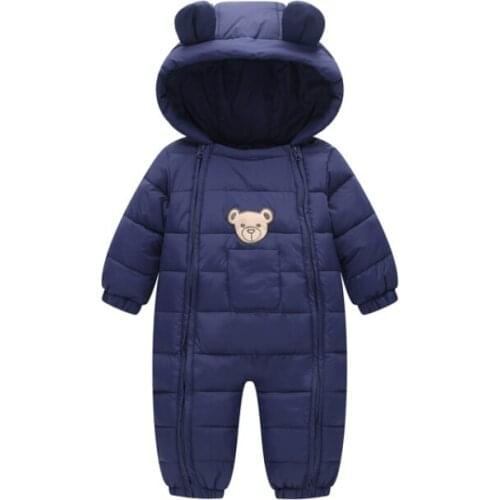 New Childrens Down Padded Jacket With Hooded Infant Onesies For Boy And Girl Climbing Winter Outfit One piece Jumpsuit Romper