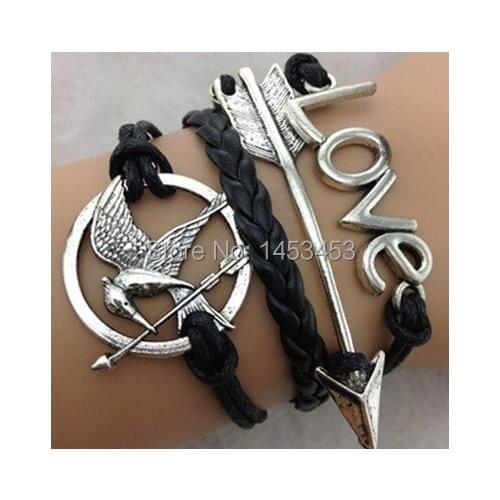 Popular hunger game bird arrow Love braided bracelets